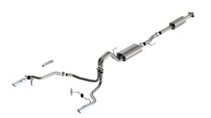Ford F-150 Performance Exhaust - Rear - Borla - Cat Back Touring - Bright Chrome - `21-`25
