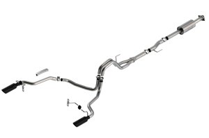 Ford F-150 Performance Exhaust - Rear - Borla - Cat Back S-Type - Black Chrome - `21-`25
