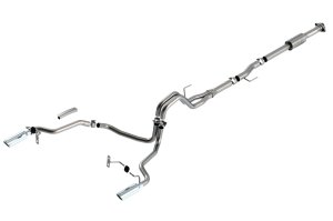 Ford F-150 Performance Exhaust - Split Rear Exit - Borla - Cat Back ATAK - Bright Chrome - `21-`25