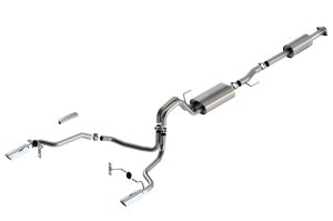 Ford F-150 Performance Exhaust - Rear - Borla - Cat Back Touring - Chrome - `21-`25