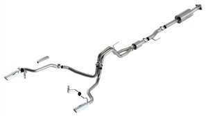 Ford F-150 Performance Exhaust - Rear - Borla - Cat Back S-Type - Bright Chrome - `21-`25