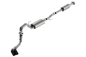 Ford F-150 Performance Exhaust - Dual Side Exit - Borla - Cat Back Touring - Black Chrome - `21-`25