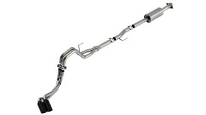 Ford F-150 Performance Exhaust - Dual Side Exit - Borla - Cat Back S-Type - Black Chrome - `21-`25