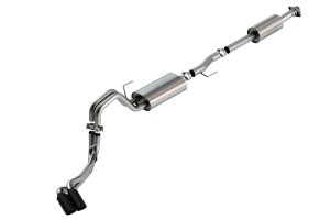 Ford F-150 Performance Exhaust - Rear - Borla - Cat Back Touring - Black Chrome - `21-`25