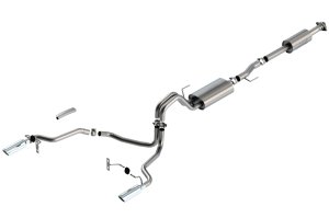 Ford F-150 Performance Exhaust - Rear - Borla - Cat Back S-Type - Chrome - `21-`25