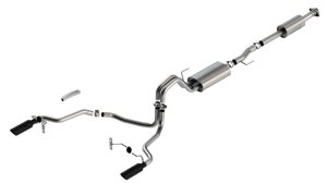 Ford F-150 Performance Exhaust - Rear - Borla - Cat Back S-Type, Split Rear Exit - Black Chrome - `21-`25 Ford F-150 Performance Exhaust - Rear - Borla - Cat Back S-Type, Split Rear Exit - Black Chrome - `21-`25