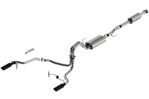 Ford F-150 Performance Exhaust - Rear - Borla - Cat Back ATAK - Black Chrome - `21-`25
