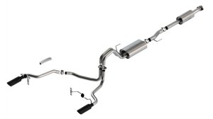 Ford F-150 Performance Exhaust - Rear - Borla - Cat Back ATAK - Black Chrome - `21-`25