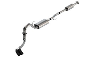 Ford F-150 Performance Exhaust - Rear - Borla - Cat Back S-Type - Black Chrome - `21-`25