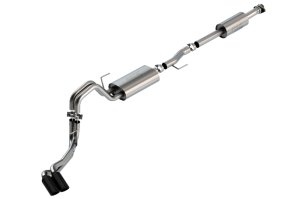 Ford F-150 Performance Exhaust - Rear - Borla - Cat Back ATAK - Black Chrome - `21-`25