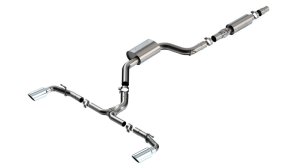 Volkswagen GTI Performance Exhaust - Borla - S-Type Cat Back, 4in Split Single Tips - Bright Chrome - `22-`25