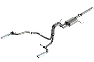 Ford F-150 Performance Exhaust - Borla - S-Type Cat Back, Split Rear Exit - Black Chrome - `21-`25