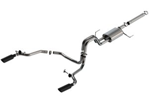 Ford F-150 Performance Exhaust - Rear - Borla - S-Type Cat-Back with Split Rear Exit - Black Chrome - `21-`25