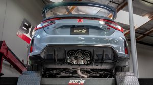 Honda Civic Type R Performance Exhaust - Borla - Cat Back ATAK with Carbon Fiber Tips - Black Anodized - `23-`25