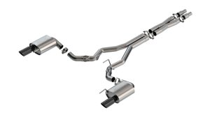 Ford Mustang Performance Exhaust - Borla - ATAK Cat Back - Black Chrome - `24-`25