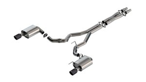 Ford Mustang Performance Exhaust - Borla - ATAK Cat Back, Carbon Fiber - Black - `24-`25