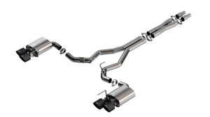 Ford Mustang Performance Exhaust - Borla - Cat Back ATAK - Black and Carbon Fiber - `24-`25