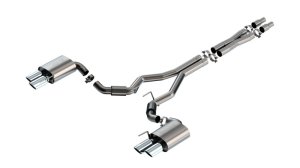 Ford Mustang Performance Exhaust - Borla - S-Type Cat Back with Quad Chrome Tips, Non-Active - Chrome - `24-`25