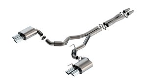 Ford Mustang Performance Exhaust - Borla - Cat Back ATAK, Chrome Quad Tip - Chrome - `24-`25