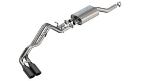 Ford Ranger Performance Exhaust - Borla - S-Type Cat-Back - Black Chrome - `24-`25