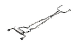 Infiniti Q50 Performance Exhaust - Borla - S-Type Cat Back with Polyphonic Harmonizer - Black Chrome - `16-`24