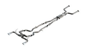 Infiniti Q50 Performance Exhaust - Rear - Borla - Cat Back ATAK with 4.5in Chrome Tip - Chrome - `16-`24