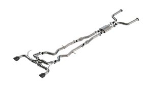 Infiniti Q50 Performance Exhaust - Rear - Borla - ATAK Cat Back + Polyphonic Harmonizer - Black Chrome - `16-`24