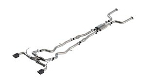 Infiniti Q50 Performance Exhaust - Rear - Borla - ATAK Cat Back with Carbon Fiber Tips - Black Anodized - `16-`24