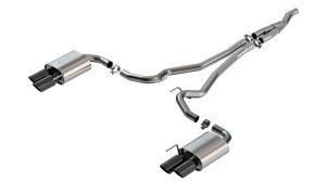 Ford Mustang Performance Exhaust - Borla - Cat Back ATAK w/ Quad Tip - Non-Active - Black Chrome - `24-`25