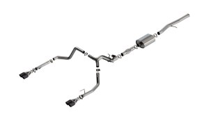 GMC Sierra 1500 Performance Exhaust - Rear - Borla - Cat Back ATAK with Simulator - CF Black Anodized - `24-`25