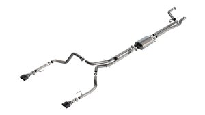 GMC Sierra 1500 Performance Exhaust - Rear - Borla - S-Type with Carbon Fiber Tips - Black Anodized - `24-`25