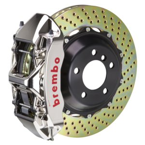 Ford Mustang GT Brake Kit - Front - Brembo - GTR BBK 6Pist Billet 355x32 2pc Rtr Drill-Nickel - `05-`14