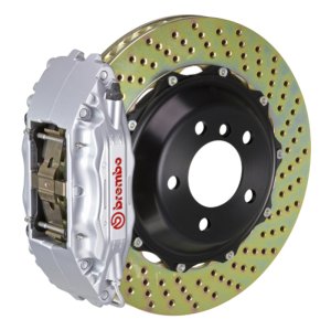 Audi A4 Brake Kit - Front - Brembo - GT BBK 6 Pist Cast 355x32 2pc Rotor Drilled - Silver - `09-`16