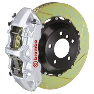 Porsche 996 GT2 Brake Kit - Front - Brembo - Slotted Rotors + 6 Piston Cast - Silver - `02-`05 Porsche 996 GT2 Brake Kit - Front - Brembo - Slotted Rotors + 6 Piston Cast - Silver - `02-`05