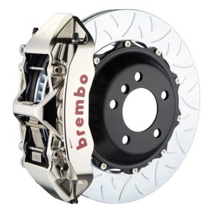 Audi A5 Brake Kit - Front - Brembo - GTR BBK 6 Piston Billet 355x32 2pc Rotor Slotted Type3 - Nickel - `08-`17