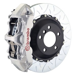 Ford Mustang GT Brake Kit - Front - Brembo - 6Pist Cast 380x32 2pc Rtr Slot Type3 - Silver - `05-`14
