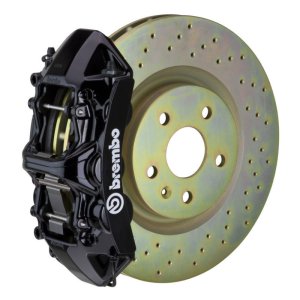 Ford Mustang GT Brake Kit - Front - Brembo - 6Piston Cast 355x32 1pc Rotor Drill - Black - `05-`14