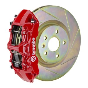 Ford Mustang GT Brake Kit - Front - Brembo - 6Pist Cast 355x32 1pc Rotor Slot Type1 - Red - `05-`14