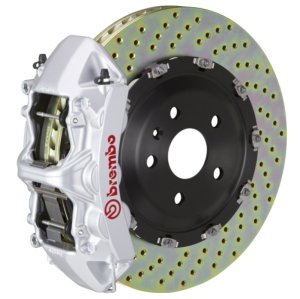 Pontiac G8 Brake Kit - Front - Brembo - GT BBK 6 Piston Cast 365x34 2pc Rotor Drilled - Silver - `08-`09