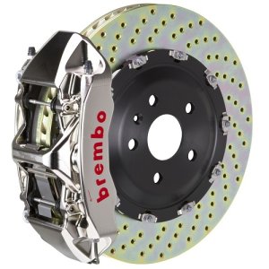 Chevrolet Camaro SS Brake Kit - Front - Brembo - GTR BBK 6 Piston Billet 380x34 2pc Rotor Drilled- Nickel Plated - `10-`15