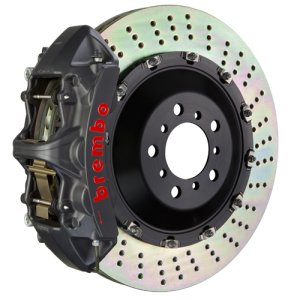 Volkswagen Tiguan Brake Kit - Front - Brembo - GTS BBK 6-Piston 405x34 2-Piece Rotors Drilled - Black - 2023+