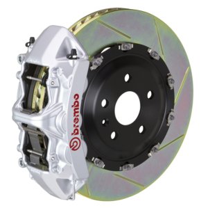 Hyundai Genesis Brake Kit - Front - Brembo - 2pc Slotted Type1 Rotors + GT BBK 6 Piston Kit - Silver - `09-`16 Hyundai Genesis Brake Kit - Front - Brembo - 2pc Slotted Type1 Rotors + GT BBK 6 Piston Kit - Silver - `09-`16