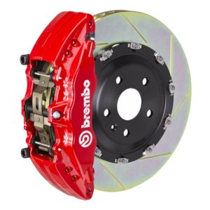 Dodge Challenger Brake Kit - Front - Brembo - 6Pis Cast 380x34 2pc Rtr Slot Type1 - Red - `08-`10