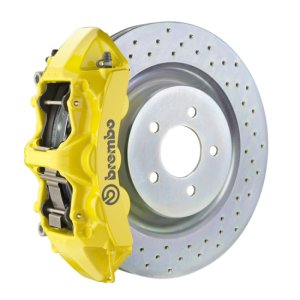 Chevrolet Camaro Brake Kit - Front - Brembo - GT BBK 6 Piston Cast 355x32 1pc Rotor Drilled - Yellow - `10-`15 Chevrolet Camaro Brake Kit - Front - Brembo - GT BBK 6 Piston Cast 355x32 1pc Rotor Drilled - Yellow - `10-`15