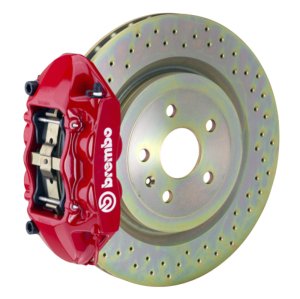 Volvo C30 Brake Kit - Front - Brembo - GT BBK 4 Piston Cast 336 x28 1pc Rotor Drilled - Red - `08-`13