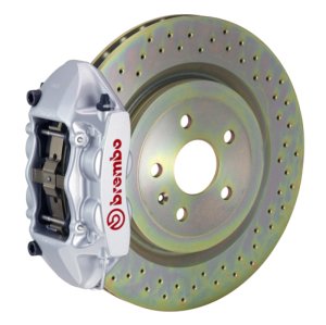 Volvo C30 Brake Kit - Front - Brembo - GT BBK 4 Piston Cast 336 x28 1pc Rotor Drilled - Silver - `08-`13