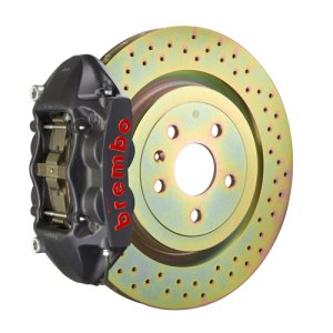 Volvo C30 Brake Kit - Front - Brembo - GTS BBK 4 Piston Cast 336 x28 1pc Rotor Drilled - Black - `08-`13