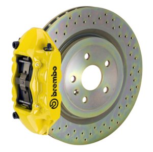 Ford Focus ST Brake Kit - Front - Brembo - GT 4 Piston Cast 336 x 28 1pc Rotor Drilled - Yellow - `13-`18