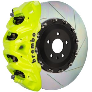 Honda Civic Si Brake Kit - Front - Brembo - GT BBK 4 Piston Cast 345x28 2pc Rotor Slotted Type1 - Fluo. Yellow - `17-`20