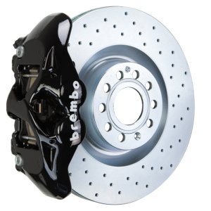 Volkswagen Jetta GLI Brake Kit - Front - Brembo - GT 4 Piston Cast 345x30 1pc Rotor Drilled - Black - `05-`10 Volkswagen Jetta GLI Brake Kit - Front - Brembo - GT 4 Piston Cast 345x30 1pc Rotor Drilled - Black - `05-`10